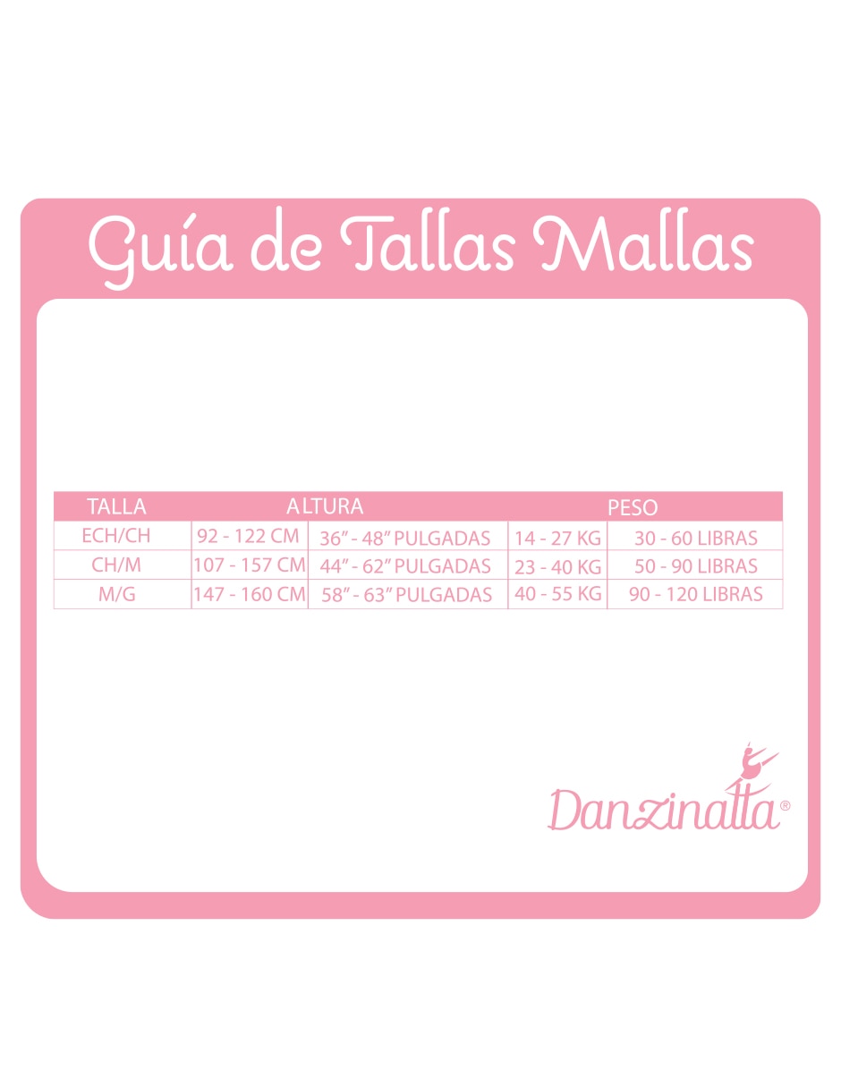 Malla Danzinatta compresión media para niña