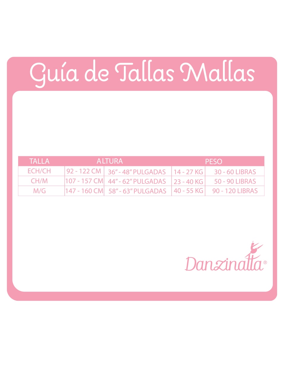 Malla Danzinatta compresión media para niña