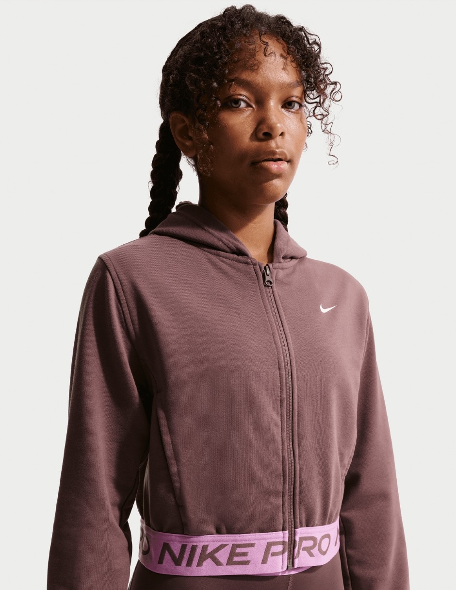 Sudadera Nike Pro Fleece con capucha y bolsa para niña
