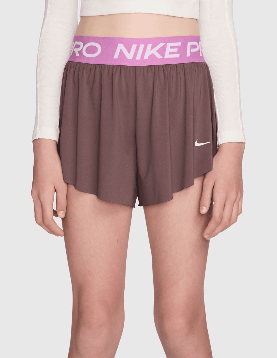 Short Nike efecto doble prenda para entrenamiento niña