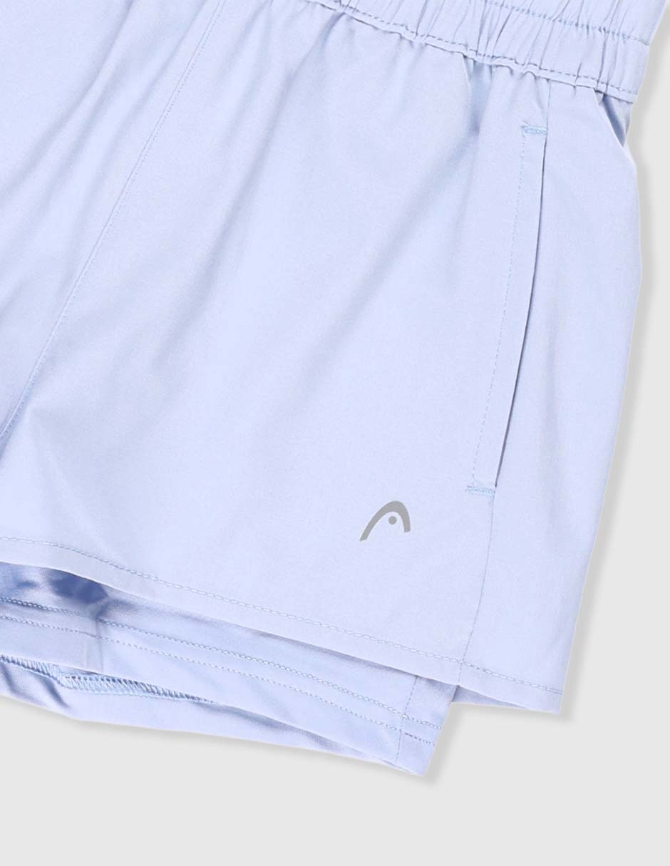 Short efecto doble prenda Head para entrenamiento niña