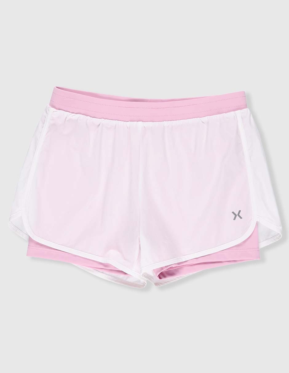 Short efecto doble prenda para entrenamiento niña