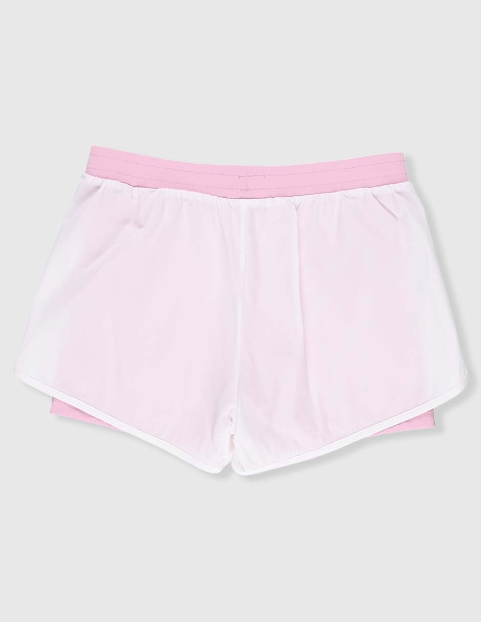 Short efecto doble prenda para entrenamiento niña