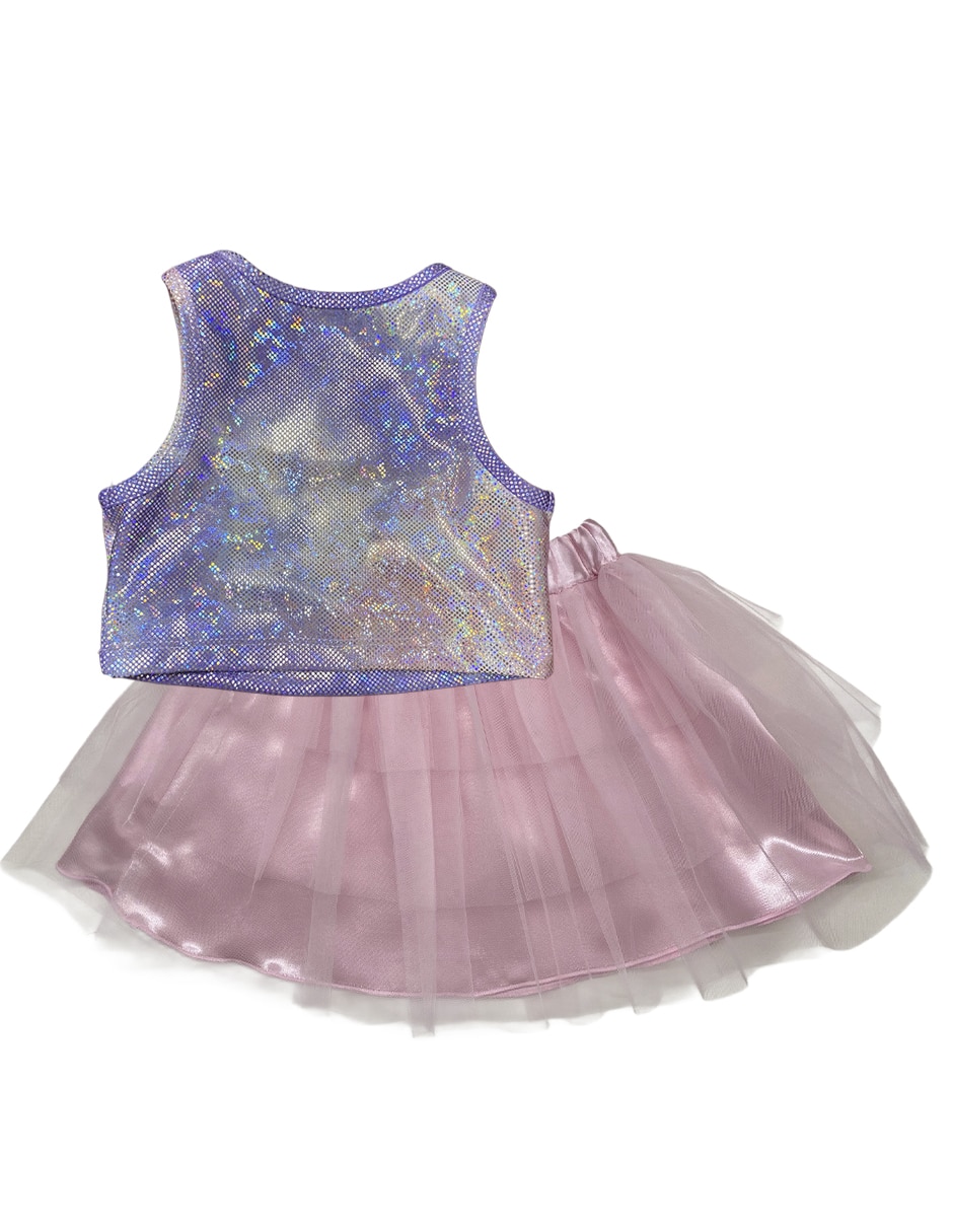 Conjunto deportivo regular con elástico para niña
