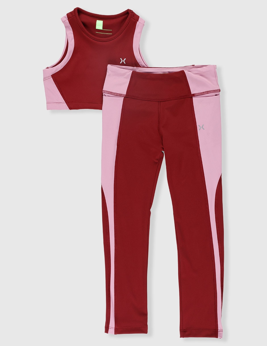 Conjunto deportivo ajustado con elástico para niña Conjunto deportivo ajustado con elástico para niña