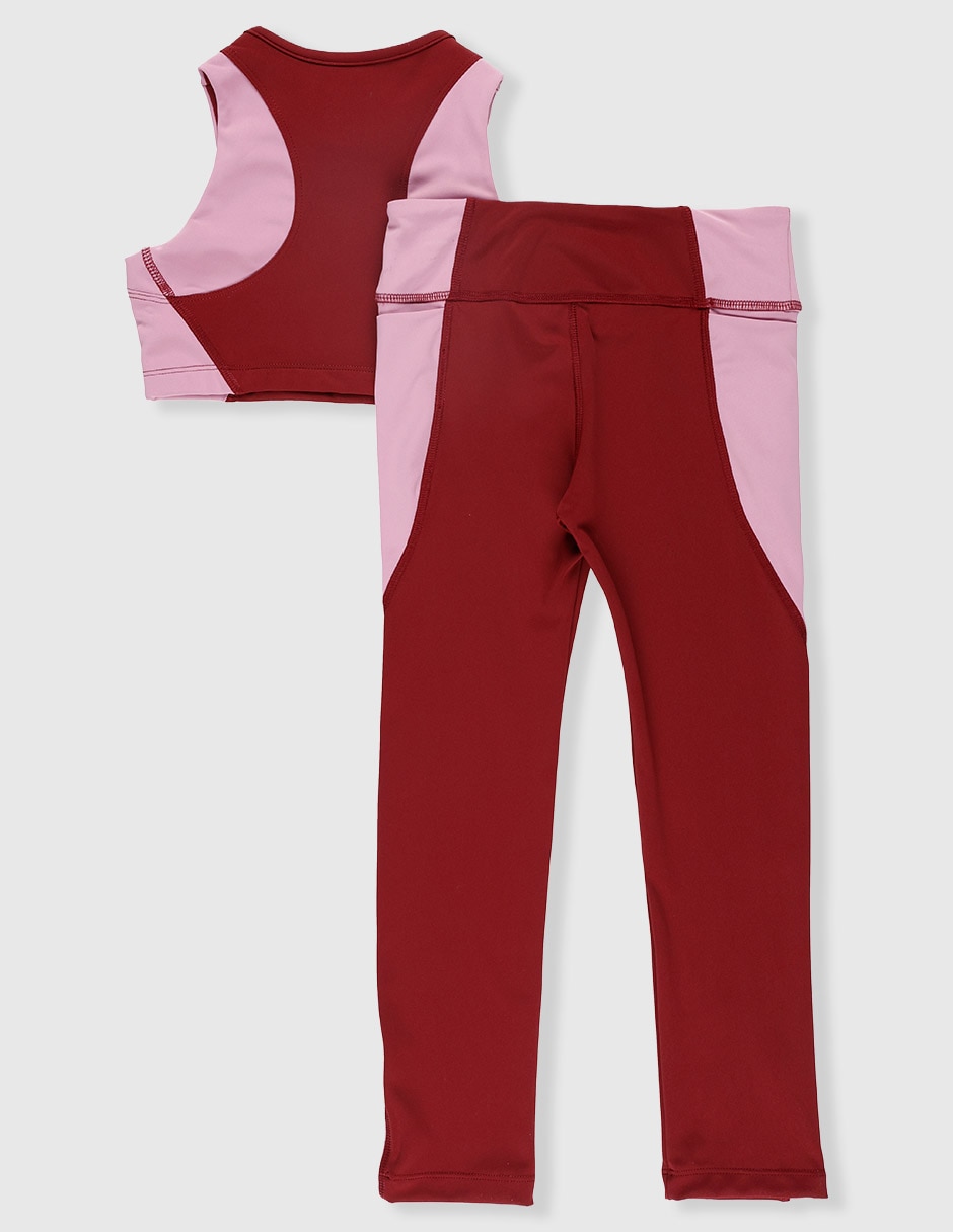 Conjunto deportivo ajustado con elástico para niña