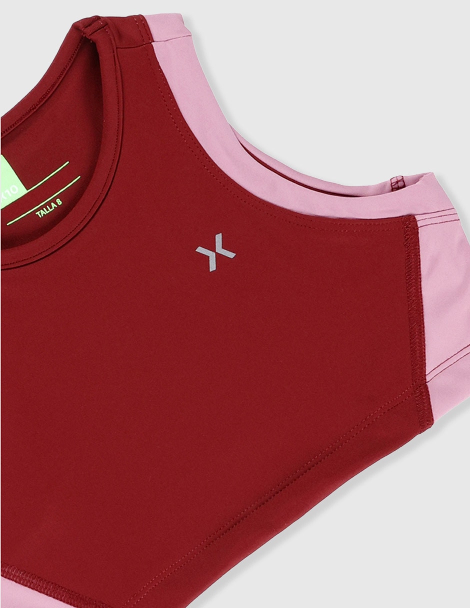 Conjunto deportivo ajustado con elástico para niña