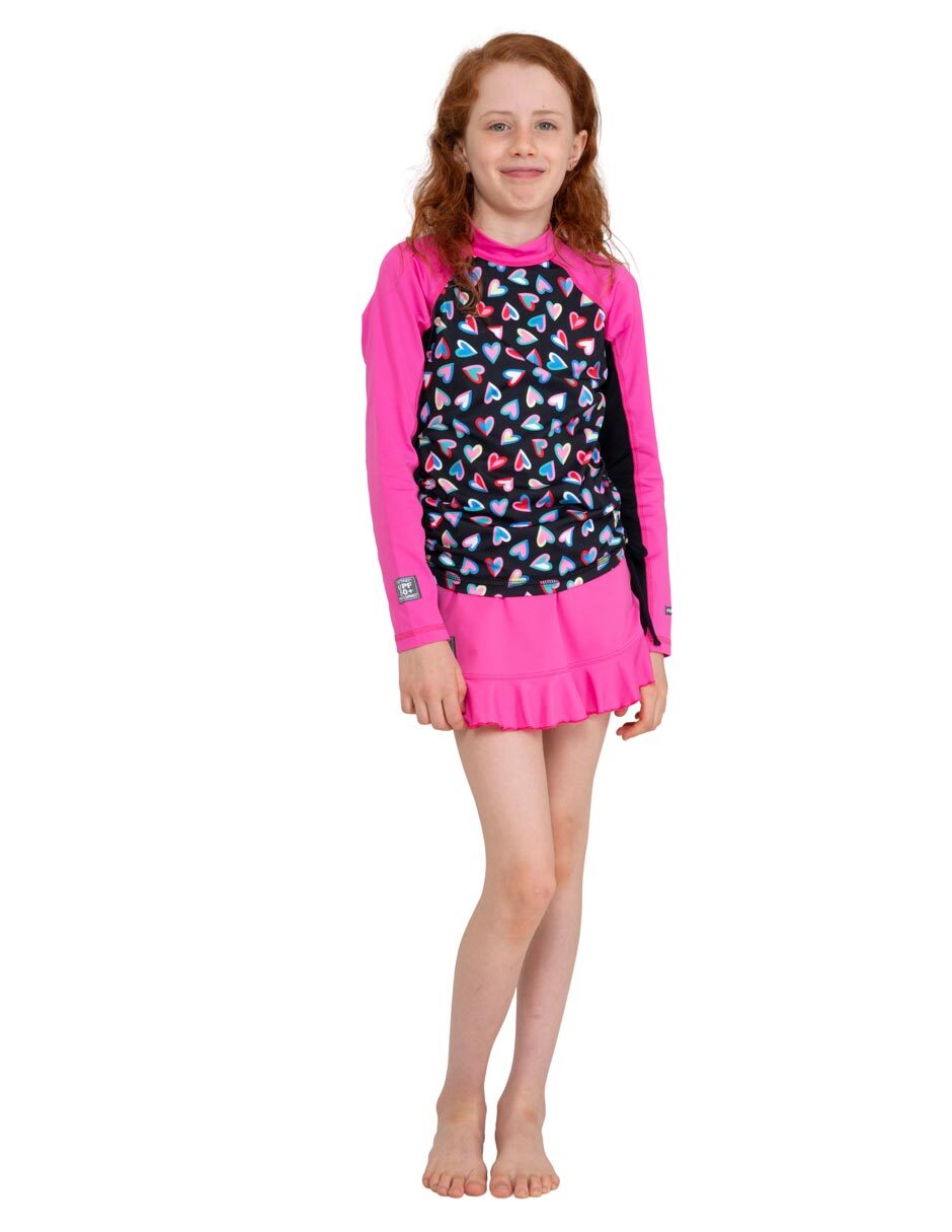 Falda short deportiva para natación niña