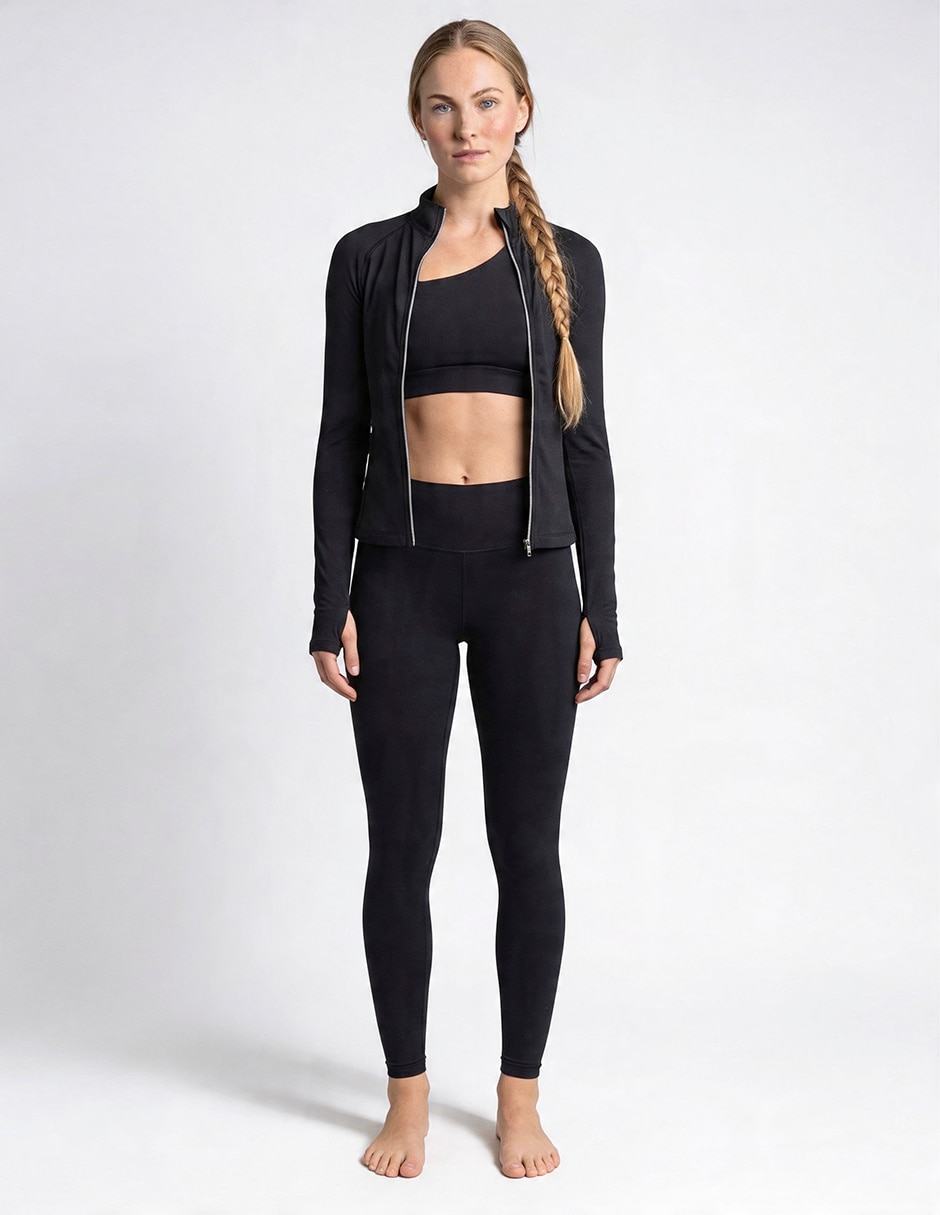 Conjunto deportivo ajustado con cierre para mujer Conjunto deportivo ajustado con cierre para mujer