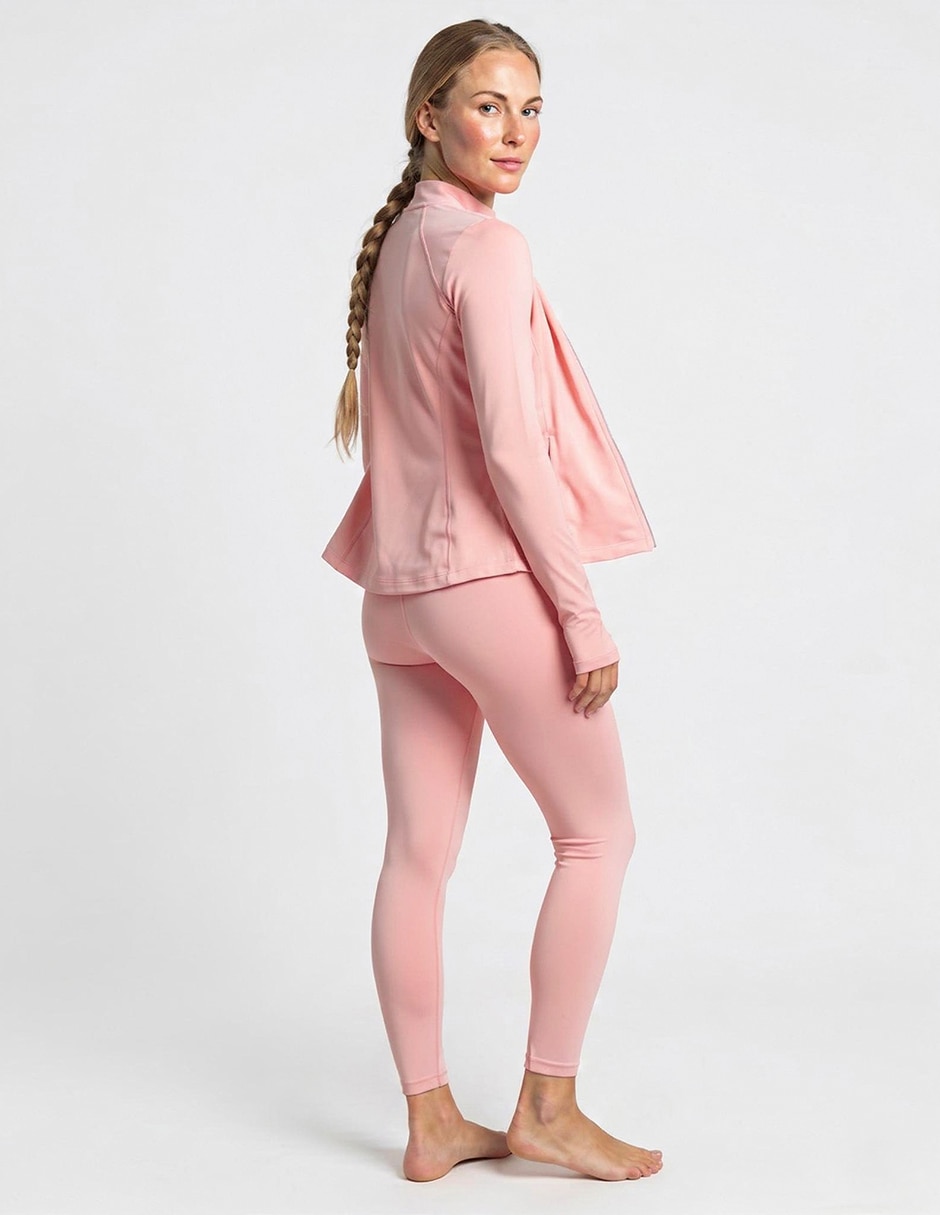 Conjunto deportivo ajustado con cierre para mujer