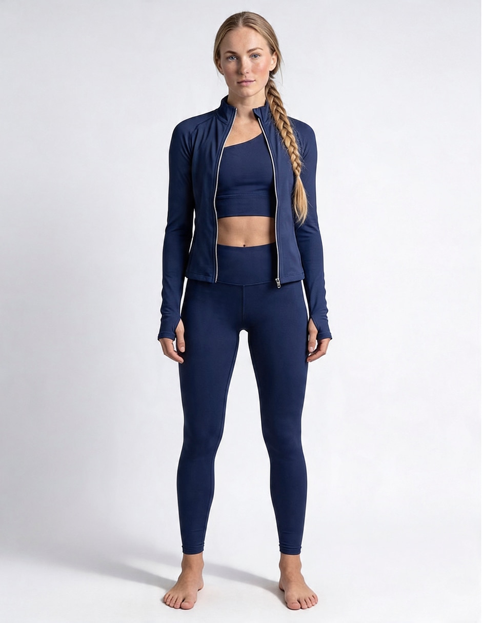 Conjunto deportivo ajustado con cierre para mujer Conjunto deportivo ajustado con cierre para mujer