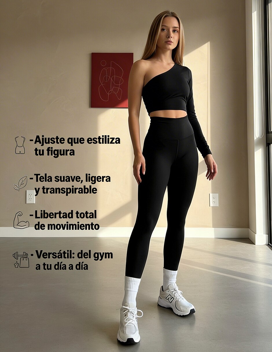 Conjunto deportivo ajustado con elástico para mujer 7