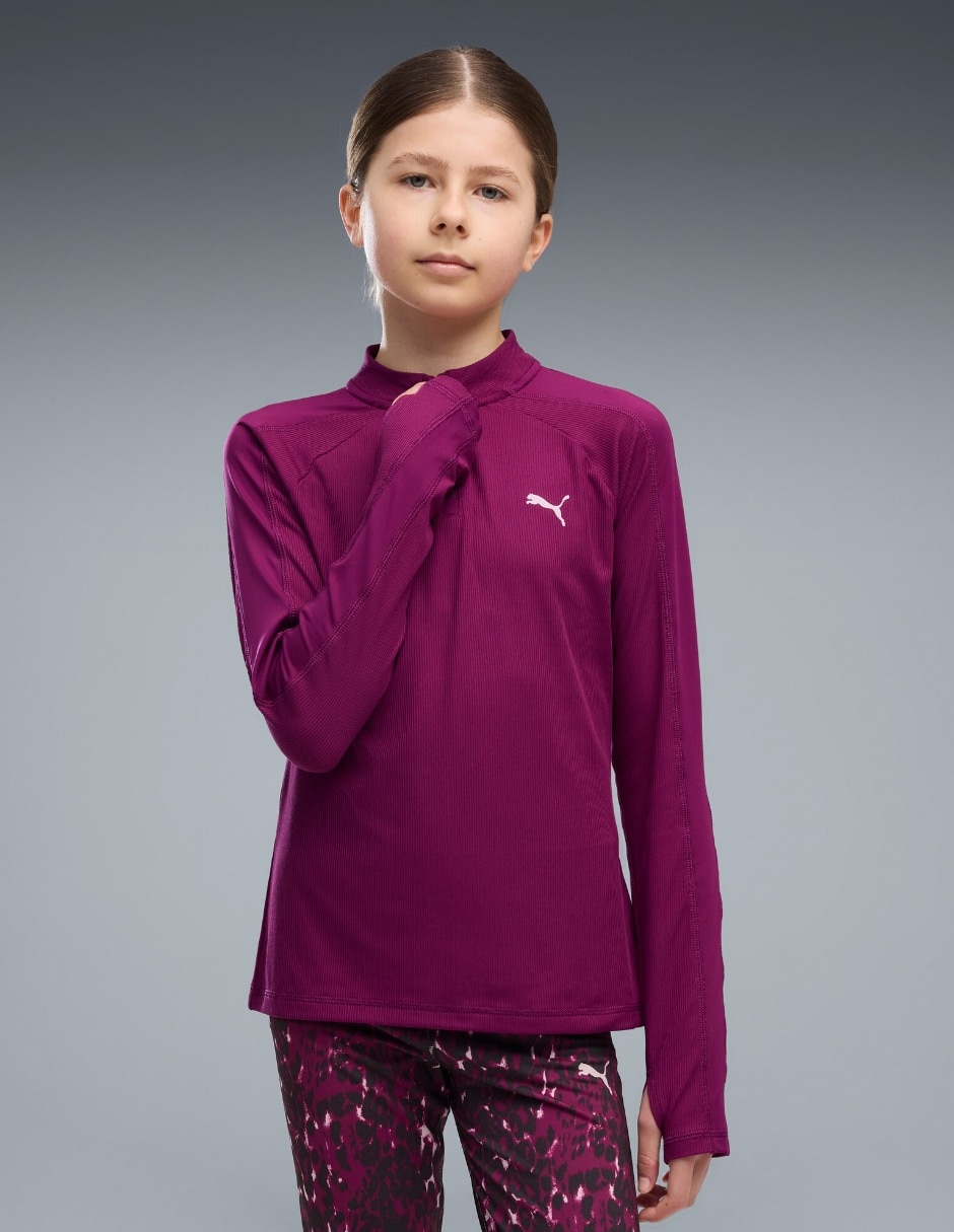 Sudadera para entrenamiento Tad Ess Slim Quarterzip Longsleeve Tee G con cierre para niña Sudadera para entrenamiento Tad Ess Slim Quarterzip Longsleeve Tee G con cierre para niña
