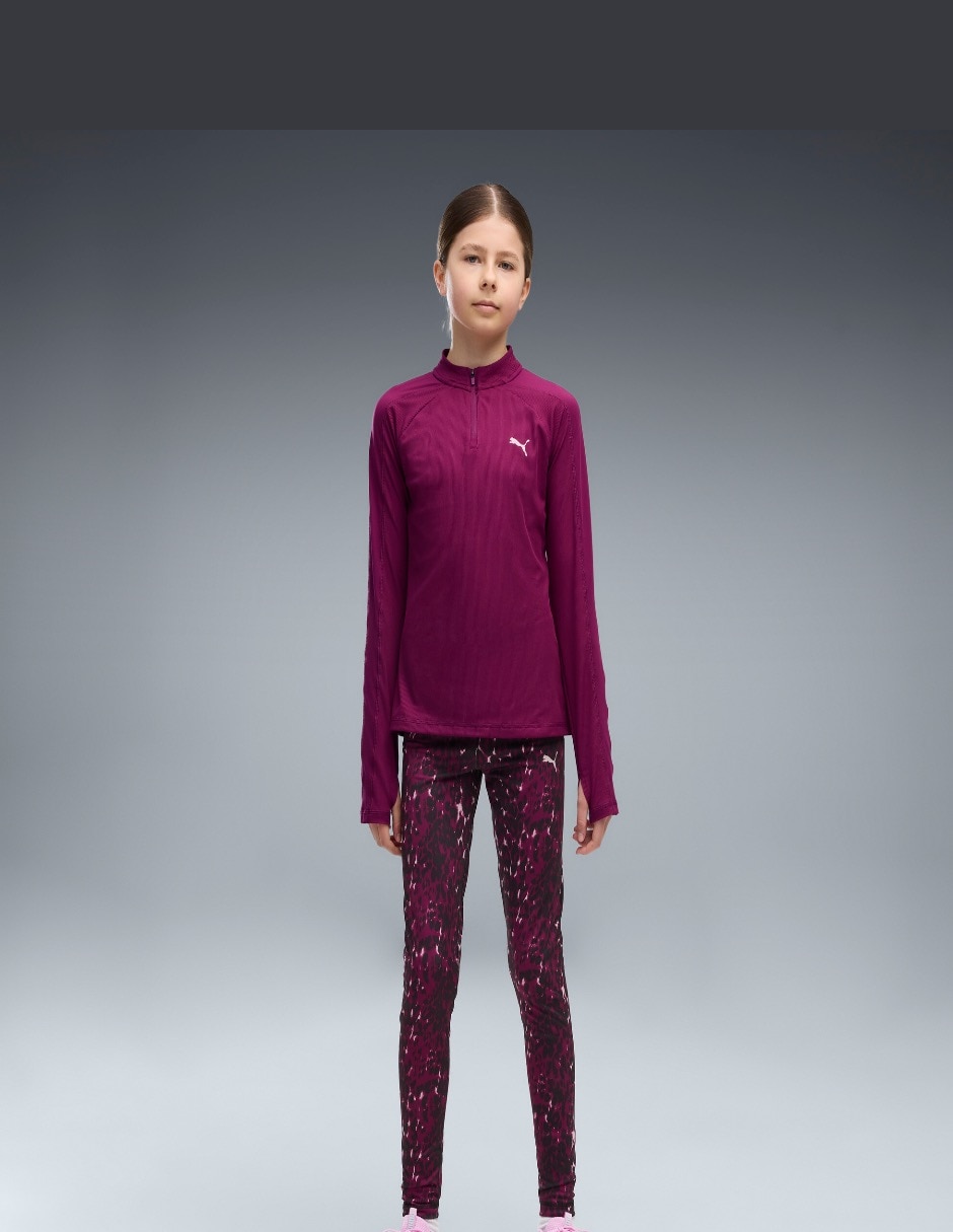 Sudadera para entrenamiento Tad Ess Slim Quarterzip Longsleeve Tee G con cierre para niña 3