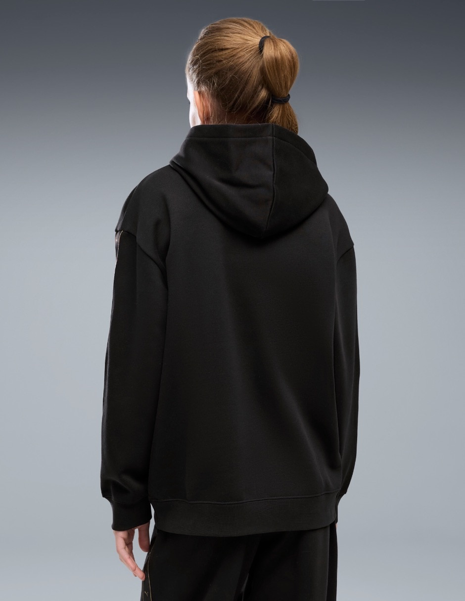 Sudadera para entrenamiento ess tape relaxed hoodie fl g con capucha para niña 5