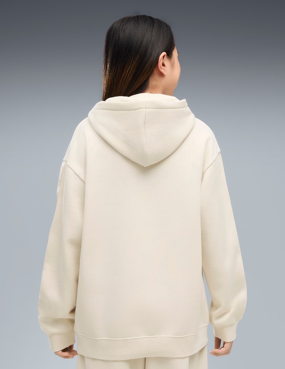 Sudadera para entrenamiento ess tape relaxed hoodie fl g con capucha para niña 5