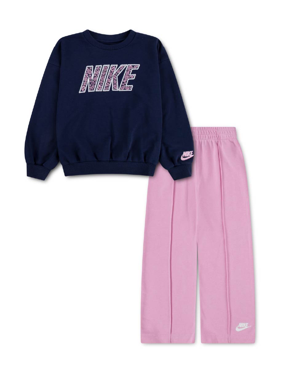 Conjunto deportivo regular con elástico para niña