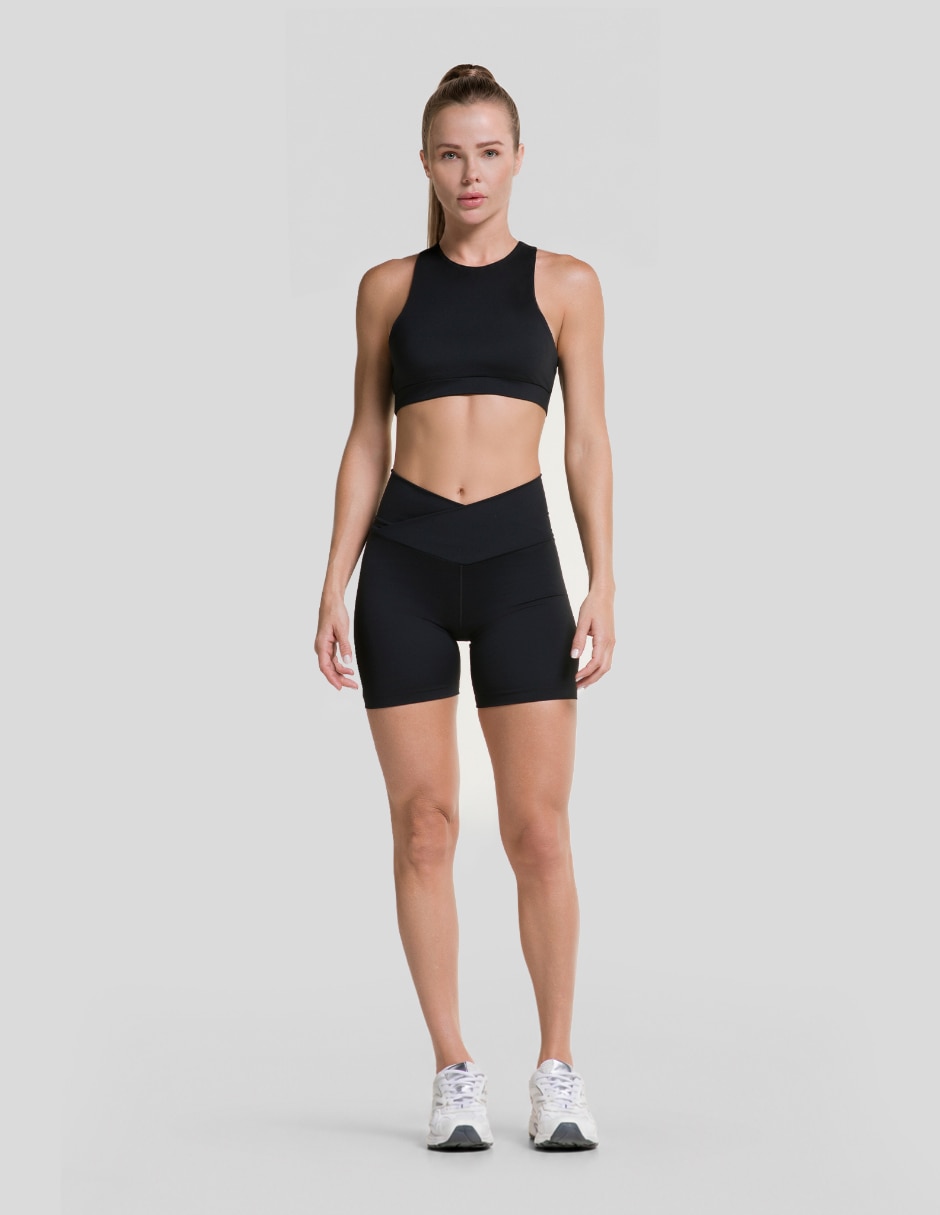 Conjunto deportivo ajustado con elástico para mujer
