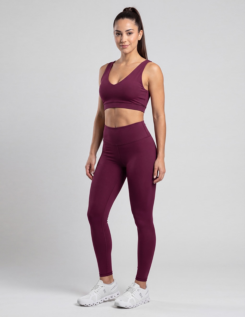 Conjunto deportivo ajustado con elástico para mujer