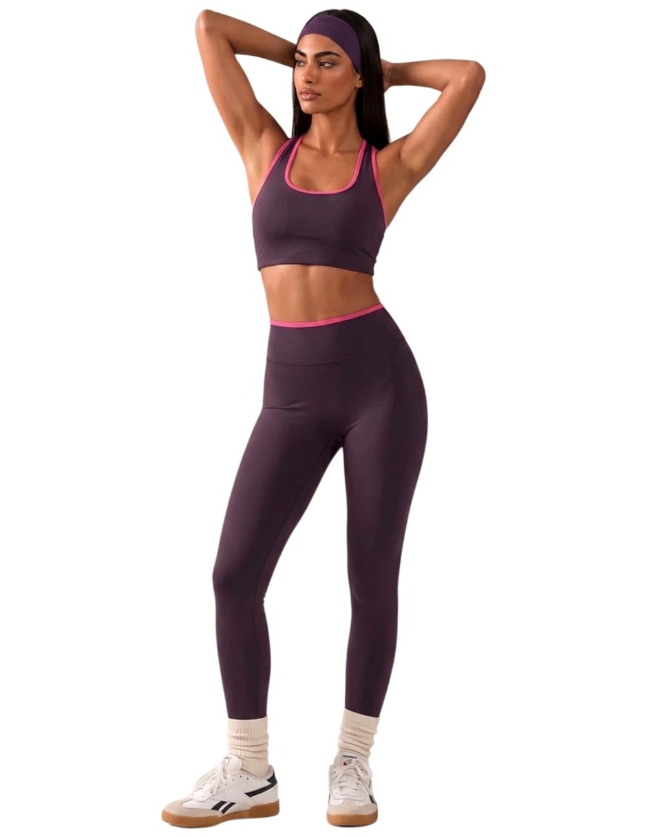Conjunto deportivo ajustado con elástico para mujer 6