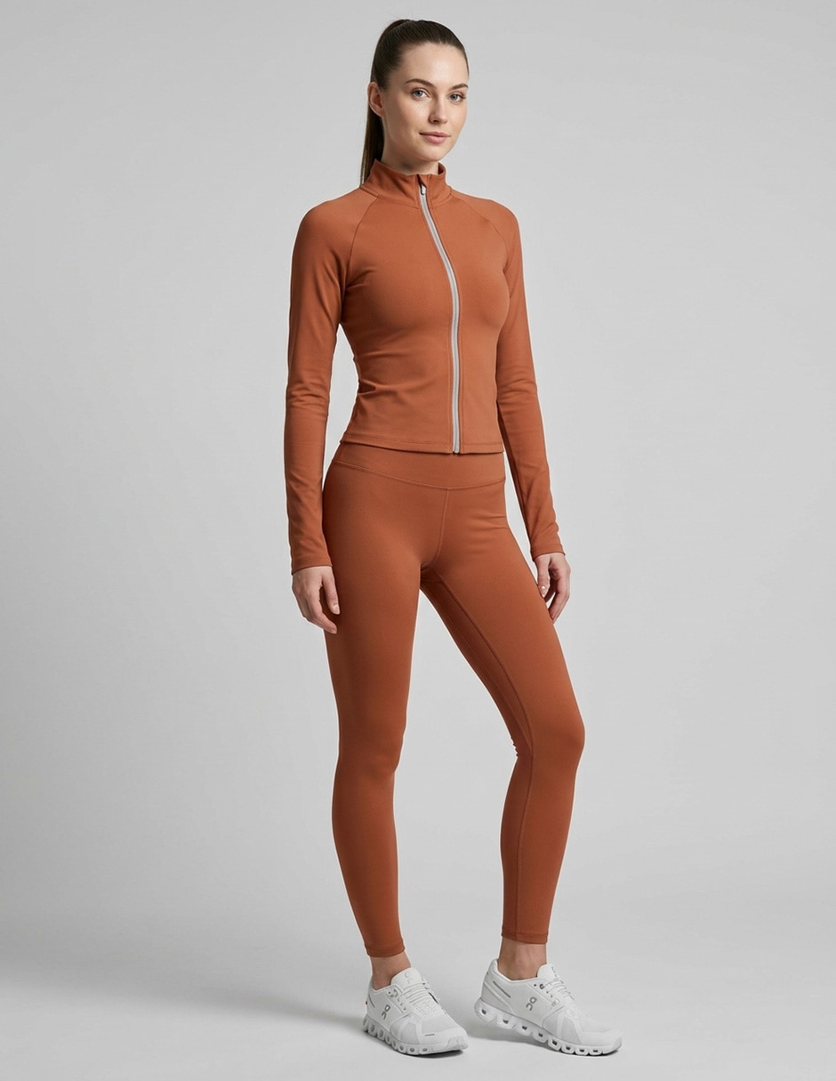 Conjunto deportivo ajustado con elástico para mujer