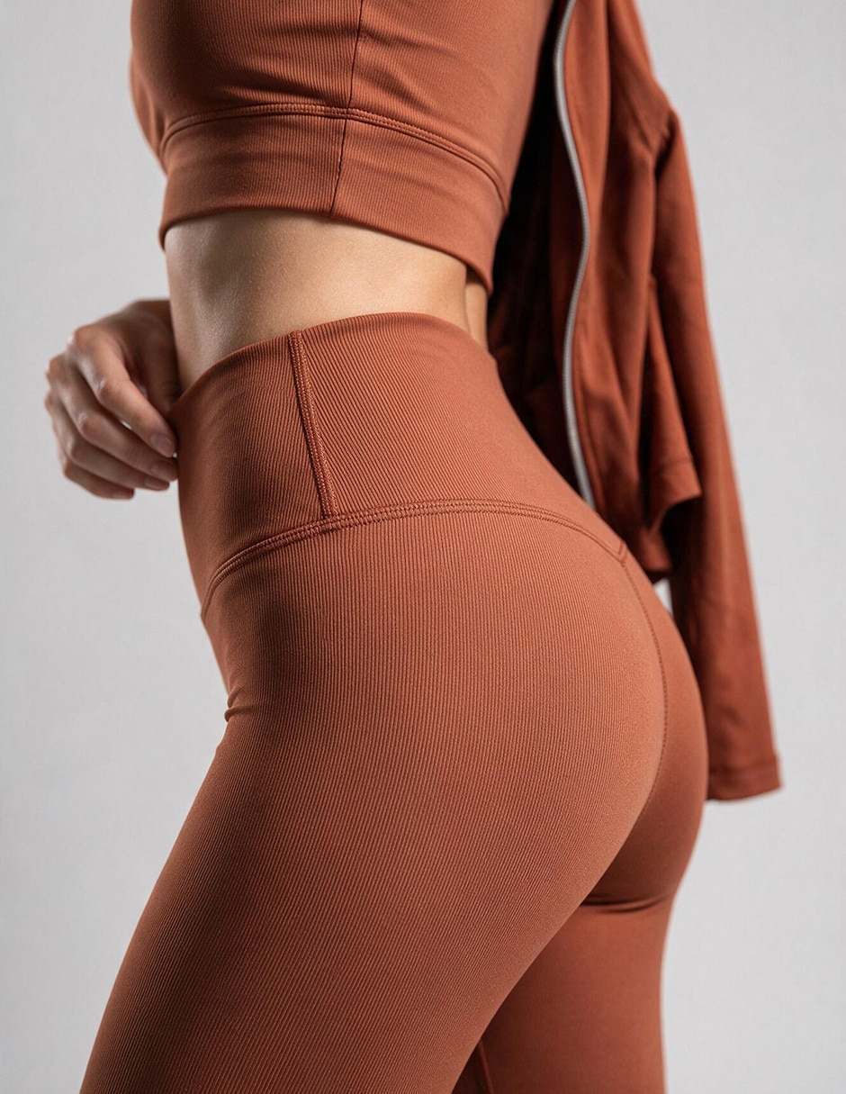 Conjunto deportivo ajustado con elástico para mujer 4
