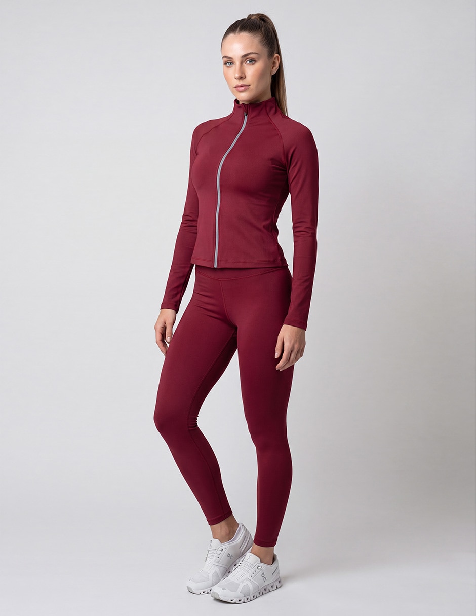 Conjunto deportivo ajustado con elástico para mujer