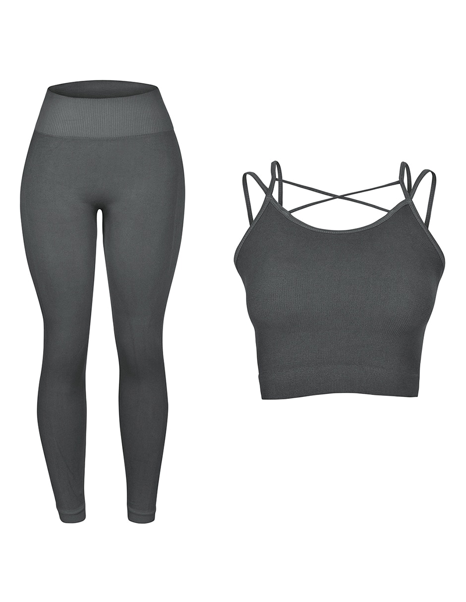 Conjunto deportivo slim con elástico para mujer 11