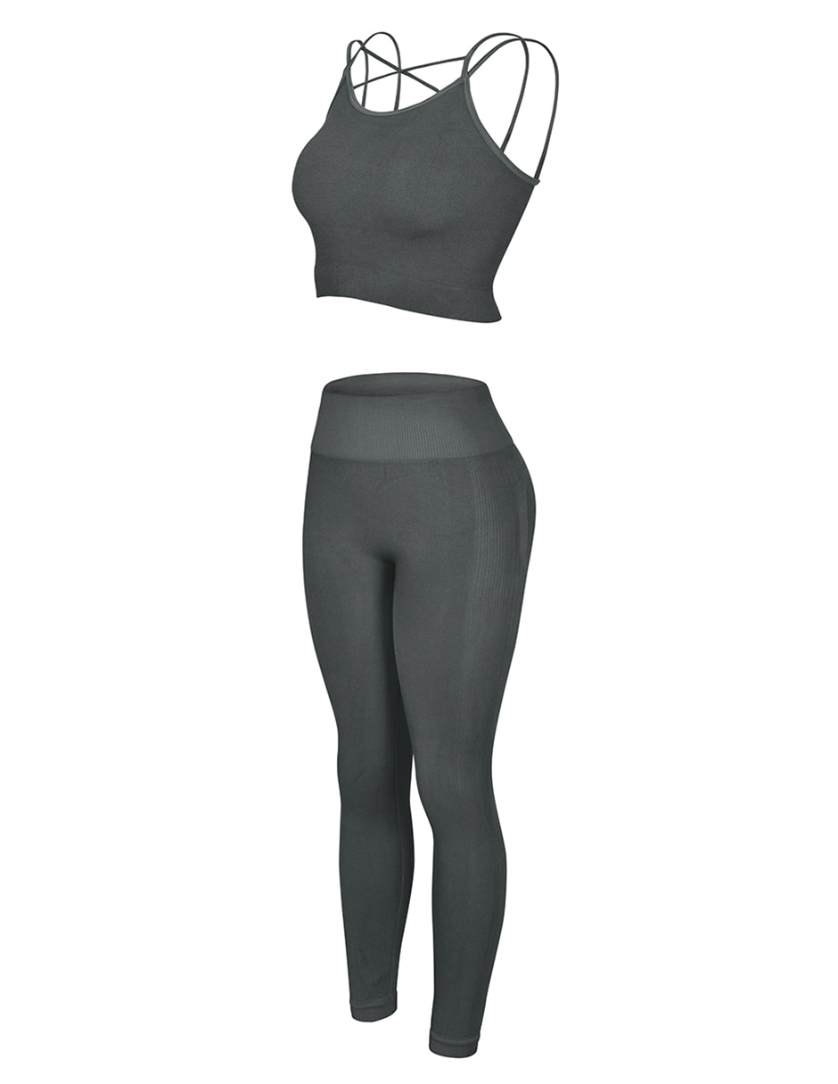 Conjunto deportivo slim con elástico para mujer 3