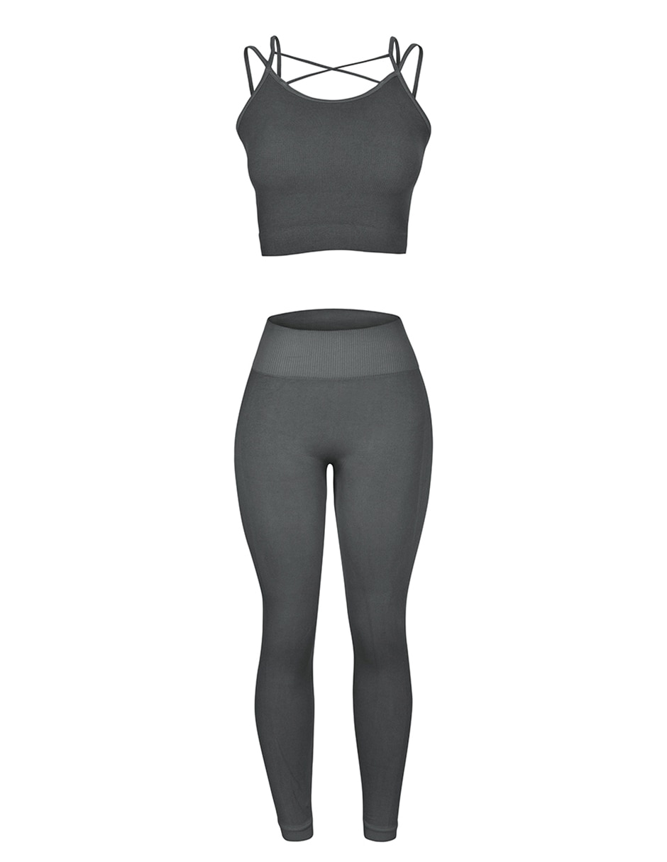 Conjunto deportivo slim con elástico para mujer 8