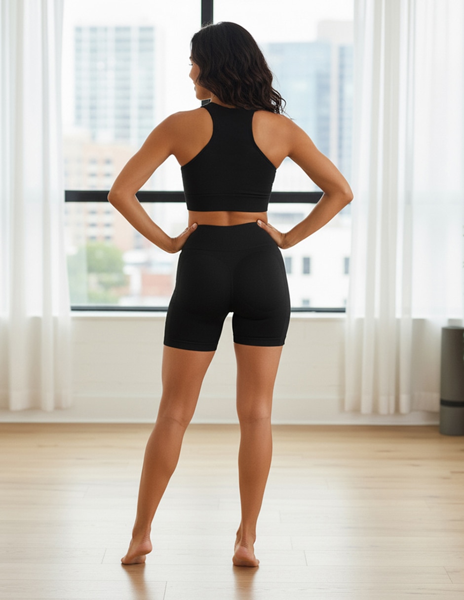 Conjunto deportivo slim con elástico para mujer 2