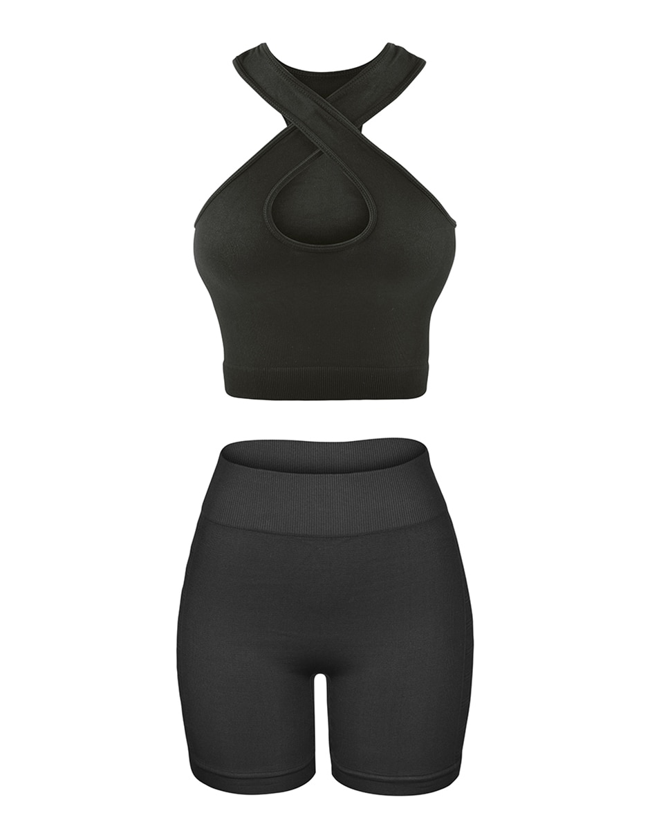 Conjunto deportivo slim con elástico para mujer 5