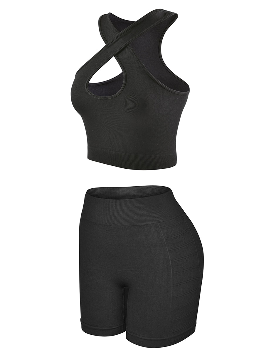 Conjunto deportivo slim con elástico para mujer 6