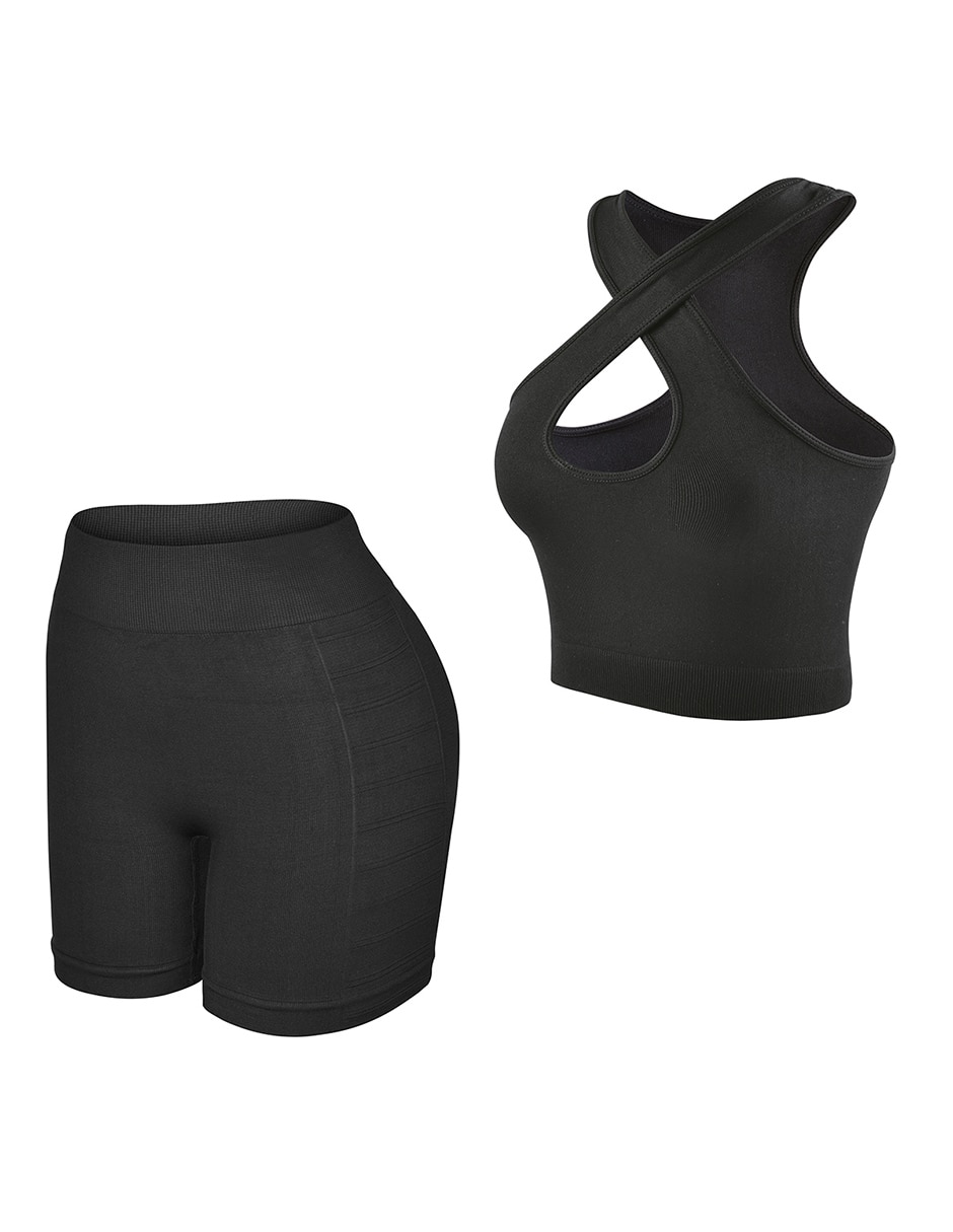 Conjunto deportivo slim con elástico para mujer 7