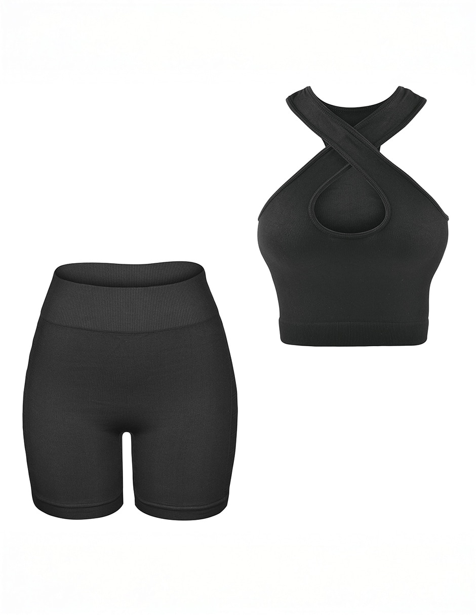 Conjunto deportivo slim con elástico para mujer 8