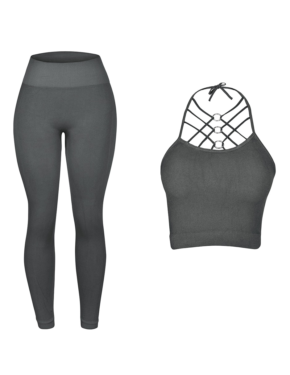 Conjunto deportivo slim con elástico para mujer 13