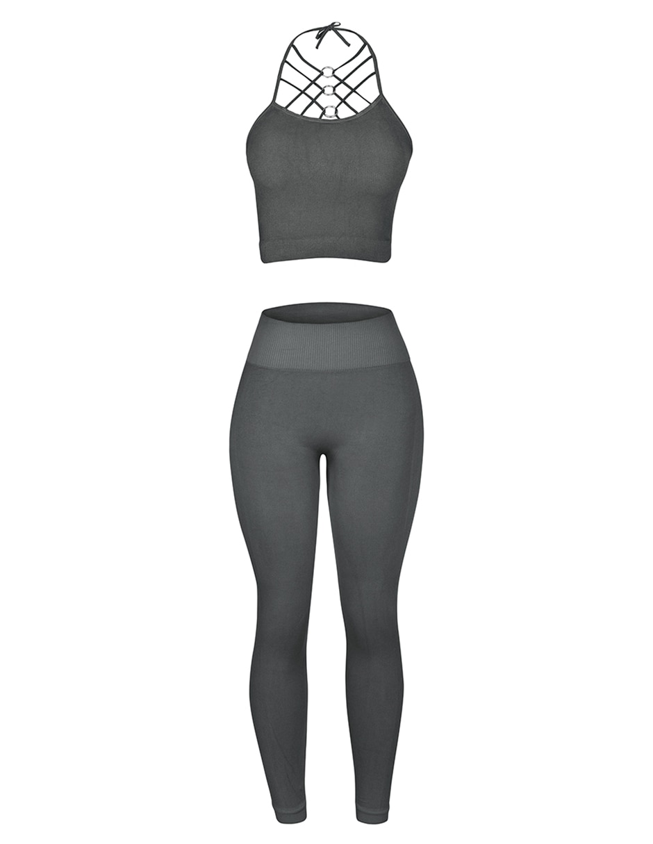Conjunto deportivo slim con elástico para mujer 15