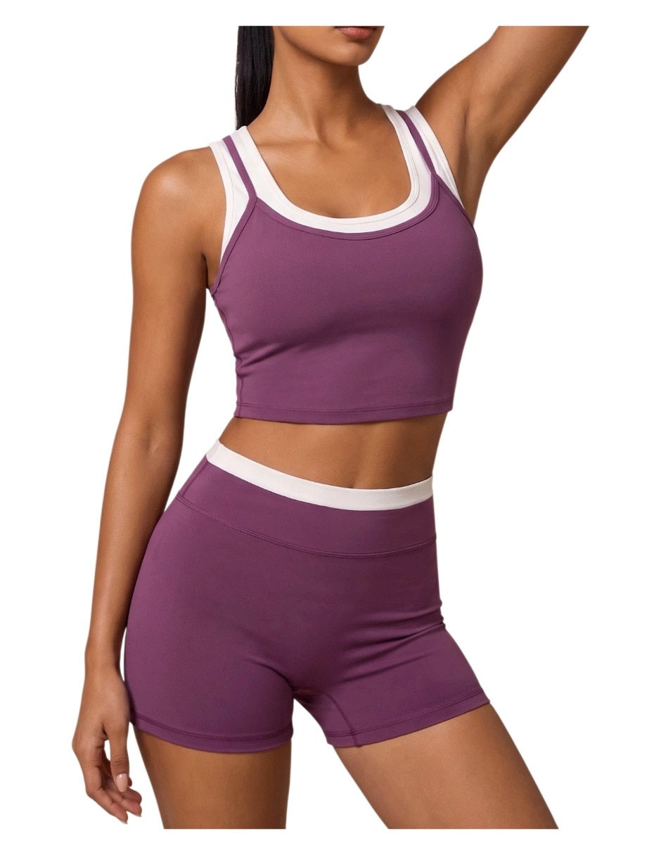 Conjunto deportivo regular con elástico para mujer 4