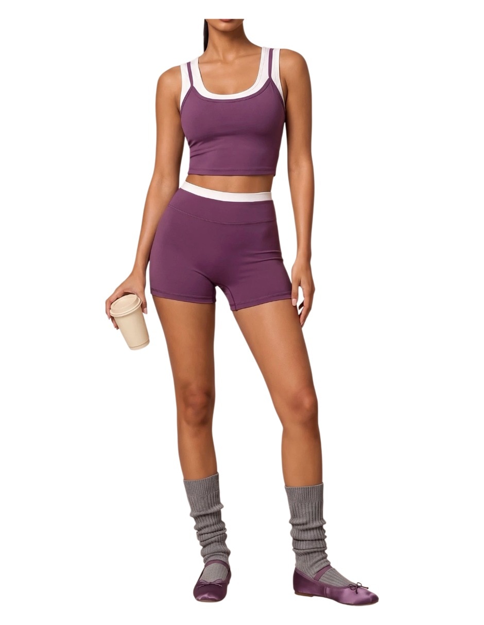 Conjunto deportivo regular con elástico para mujer 5
