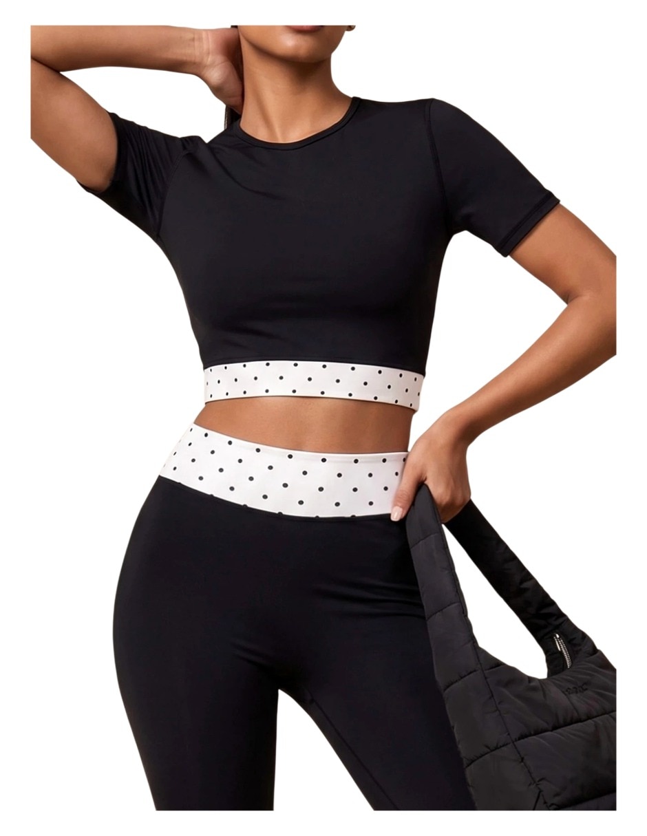 Conjunto deportivo regular con elástico para mujer 2