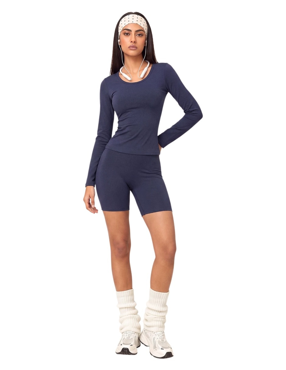Conjunto deportivo regular con elástico para mujer 6