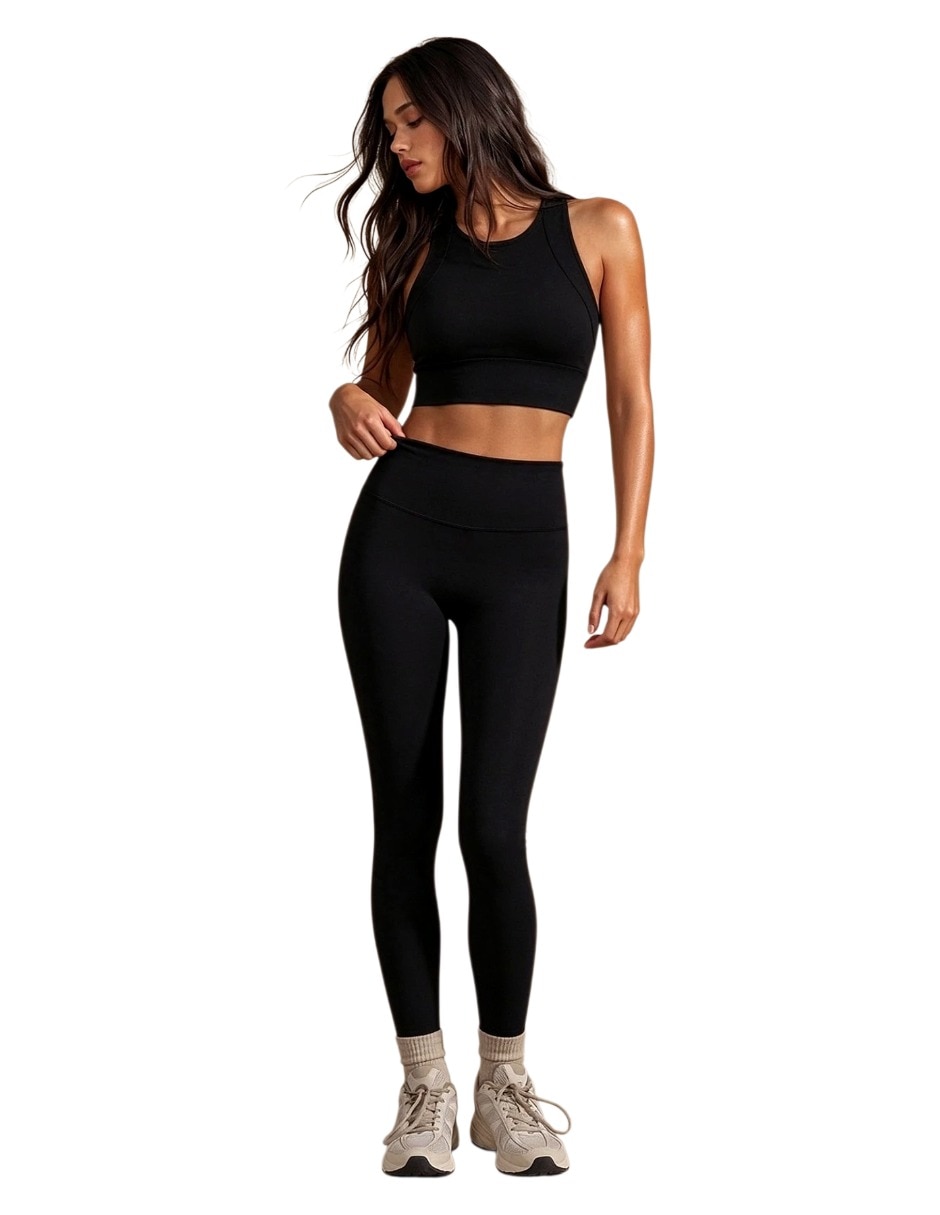 Conjunto deportivo regular con elástico para mujer 4